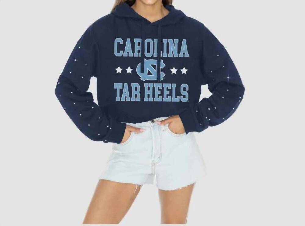 NEW GAMEDAY COUTURE north carolina tar heels rhinestone hoodie in navy